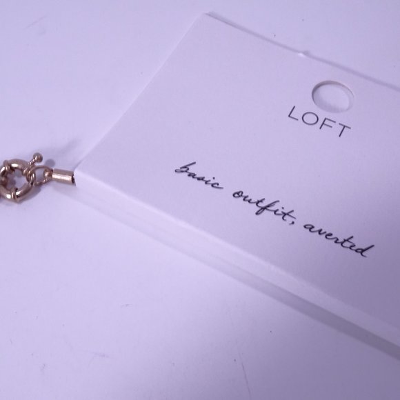 Ann Taylor LOFT Brushed Gold Hexagon Fire Three Layer Necklace NWT $34.50 - Picture 5 of 6